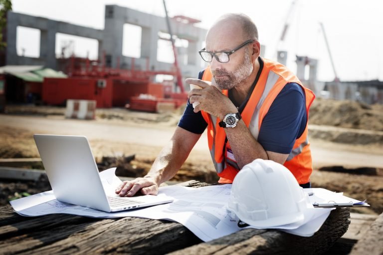 Construction Worker Planning Contractor Developer Concept